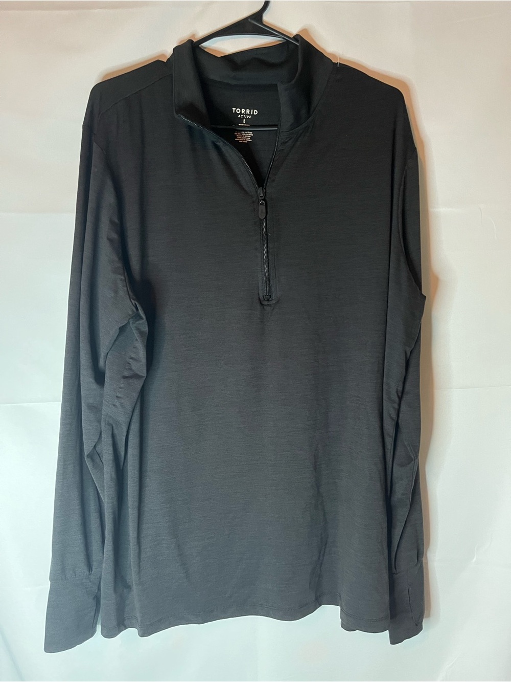 torrid Black Half-Zip Long Sleeve Pullover